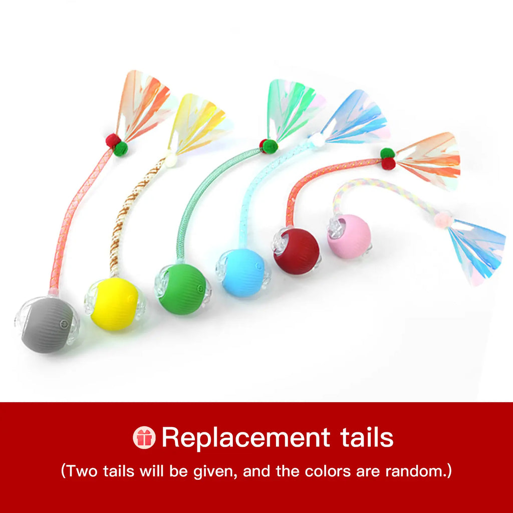 Exciting Mizusu Interactive Rolling Ball Toy for Cats and Dogs - Comes with Two Extra Tails for Endless Fun!